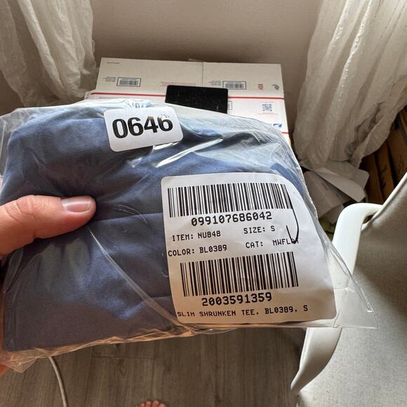 Madewell Essential Slim Tee WMNS S Delphinium Blue Lightweight Cotton Pullover - Picture 9 of 9